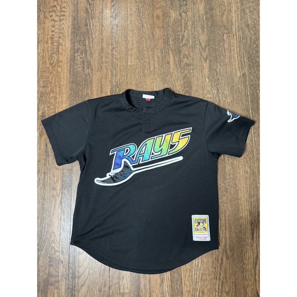 Mitchell & Ness Tampa Bay Devil Rays Wade Boggs 1998 Mesh BP Jersey Size 44 L